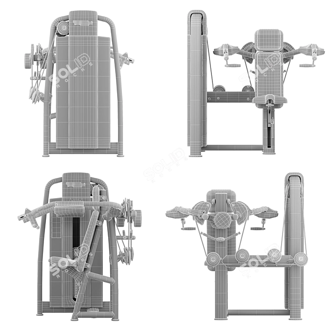 Technogym Selection 700 - Delts Machine, PBR Material Set 3D model image 6