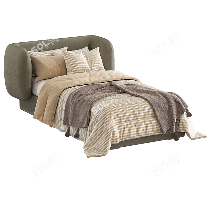 Stylish Group Bed 343 in 2 Colors 3D model image 3