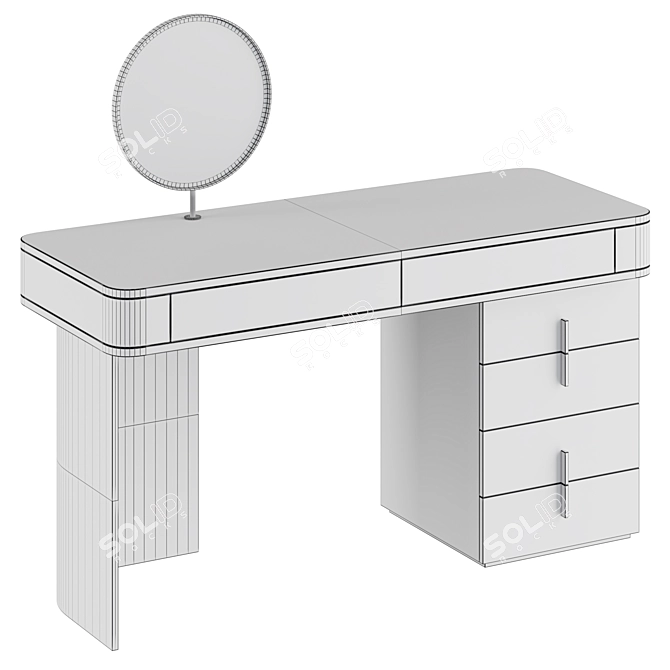 Elegant Vanity Table Set 3D model image 3