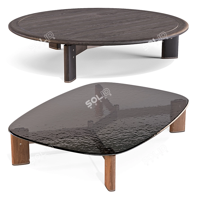 Poliform Ketch Coffee Table Set 3D model image 1