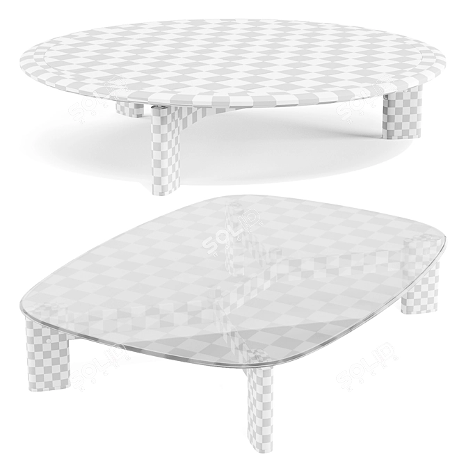 Poliform Ketch Coffee Table Set 3D model image 3