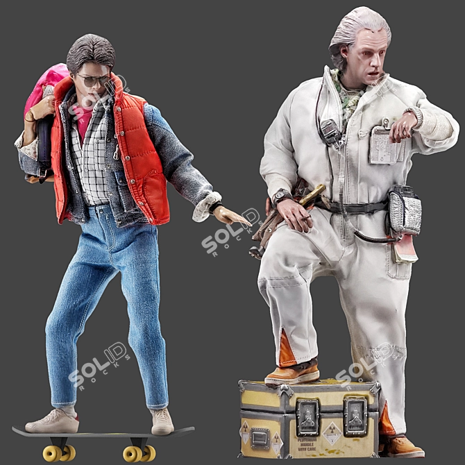 Time Travel Duo Figures Set 3D model image 1