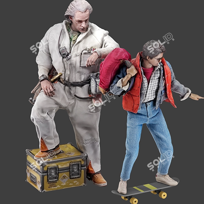 Time Travel Duo Figures Set 3D model image 2