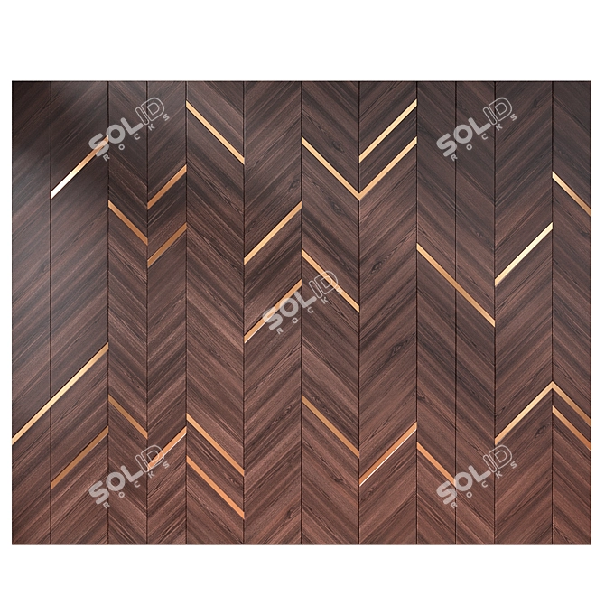 Modern Wood and Metal Panels 3D model image 1