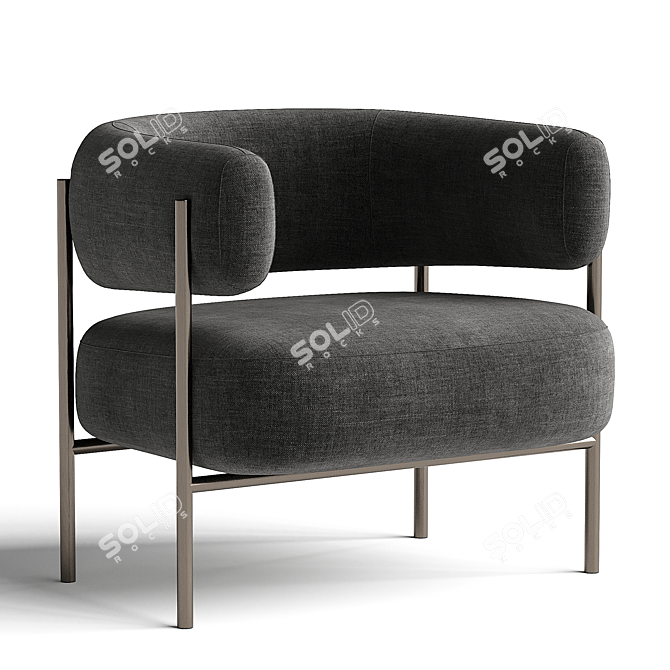 Elegant Modern Blanc Armchair 3D model image 2