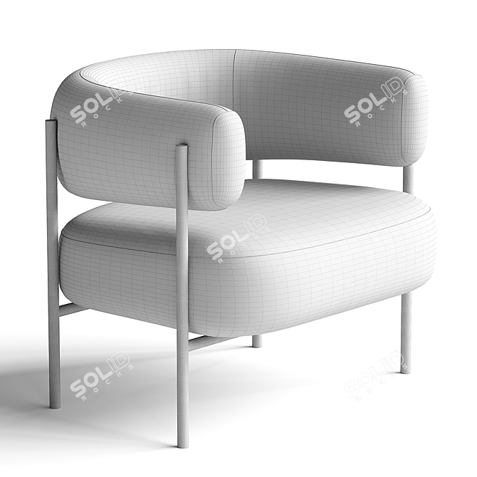 Elegant Modern Blanc Armchair 3D model image 5