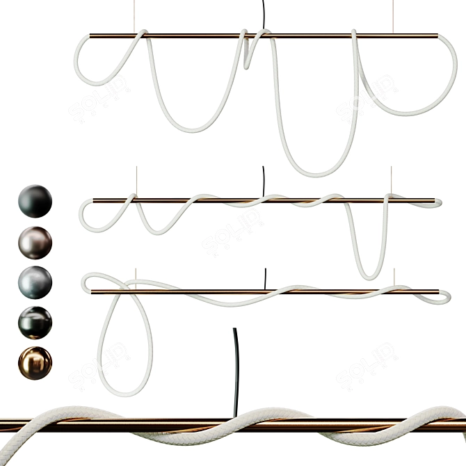 Elegant Tracer Bar Pendant Light 3D model image 1