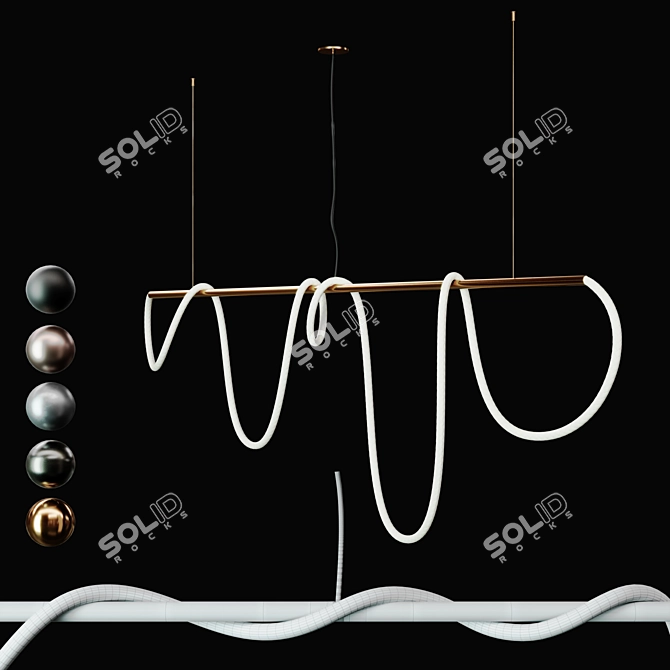 Elegant Tracer Bar Pendant Light 3D model image 3