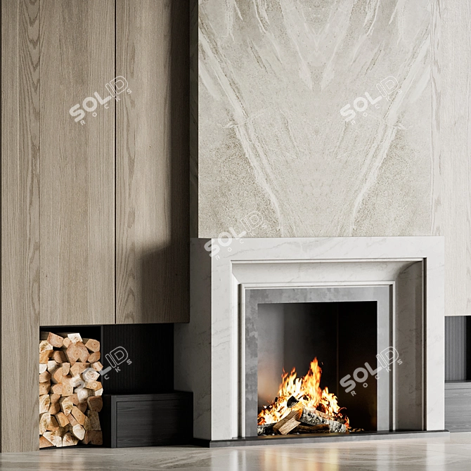 High-Quality Fireplace Model for VRay 3D model image 2