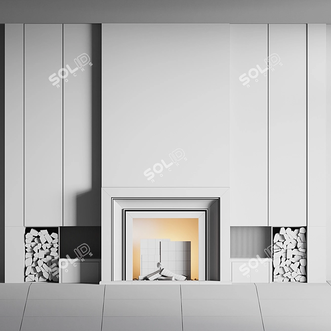 High-Quality Fireplace Model for VRay 3D model image 4