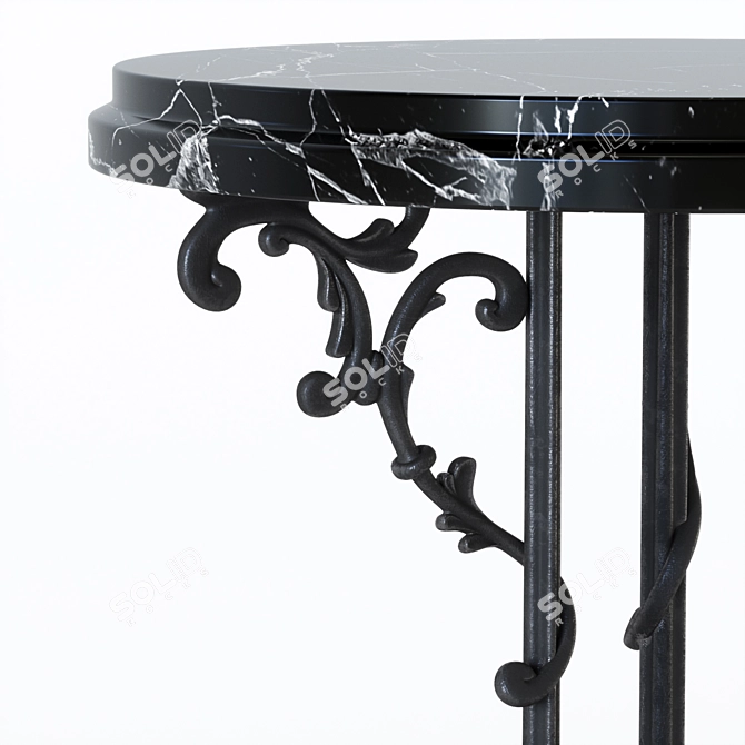 Iron Table with Marble Top 3D model image 3