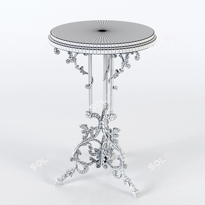 Iron Table with Marble Top 3D model image 4