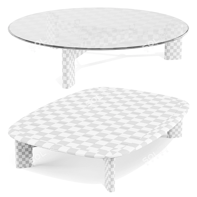 Poliform Ketch Coffee Tables Set 3D model image 3