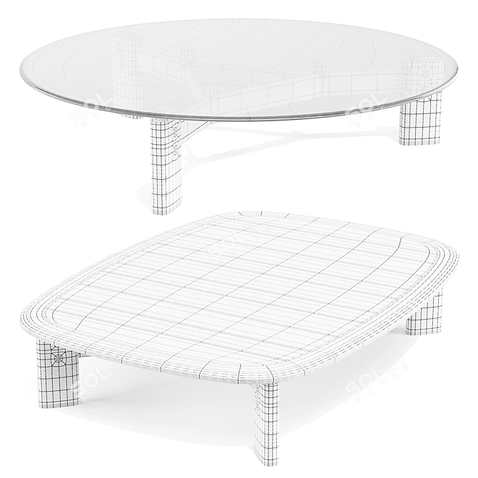 Poliform Ketch Coffee Tables Set 3D model image 4
