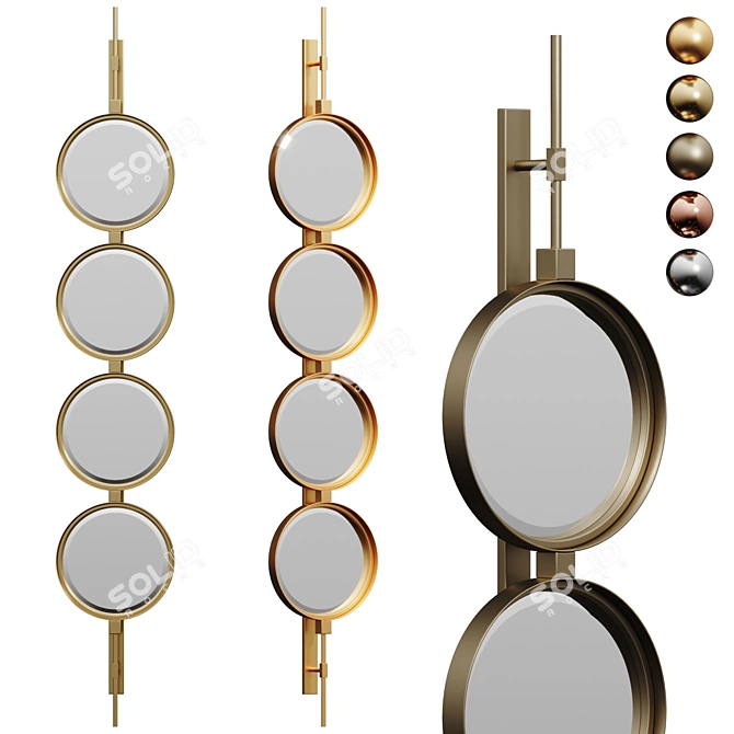 Uttermost Button Mirror: Modern Elegance 3D model image 1