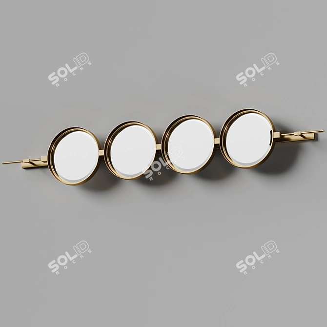 Uttermost Button Mirror: Modern Elegance 3D model image 2