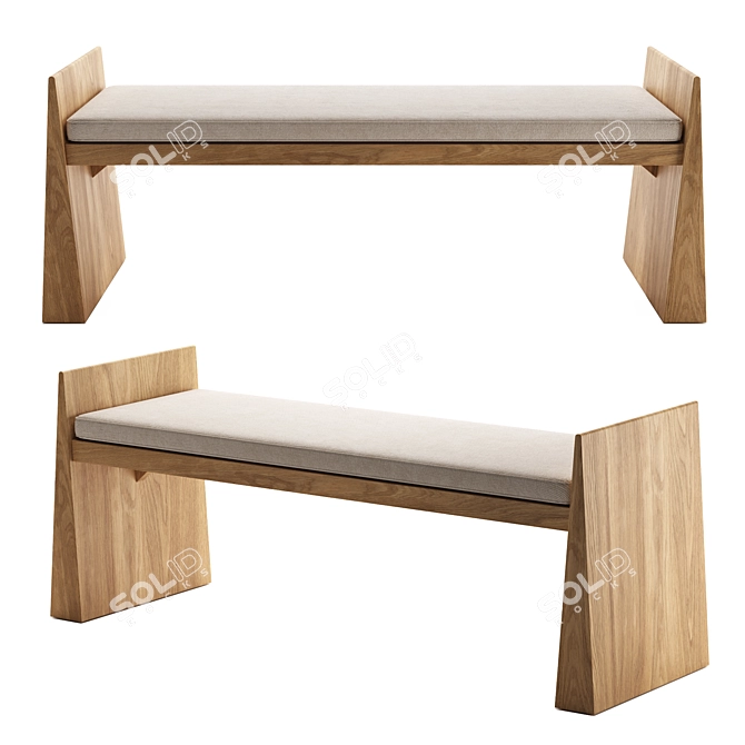 Stylish MARCO Accent Bench 3D model image 1