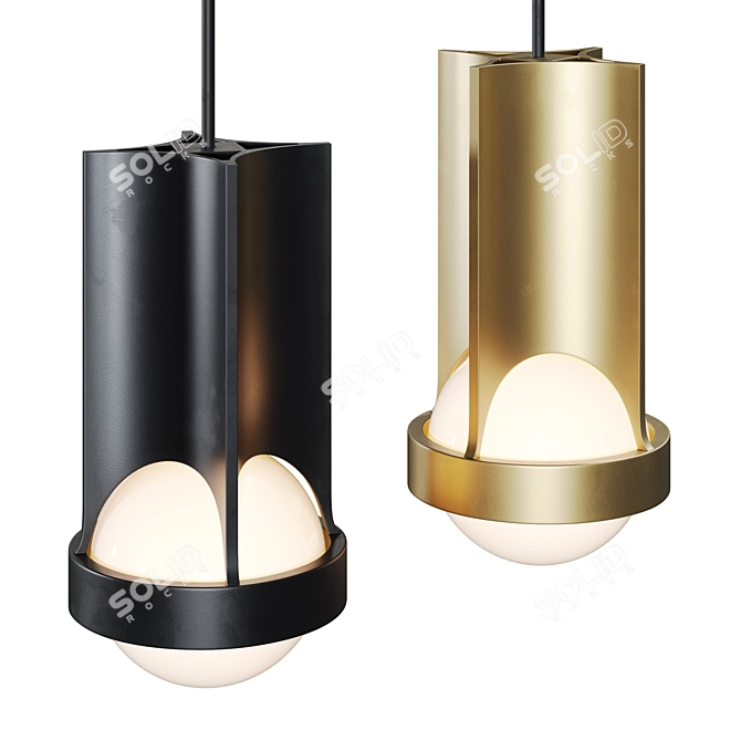 Modern Taka Metal Pendant Light 3D model image 1