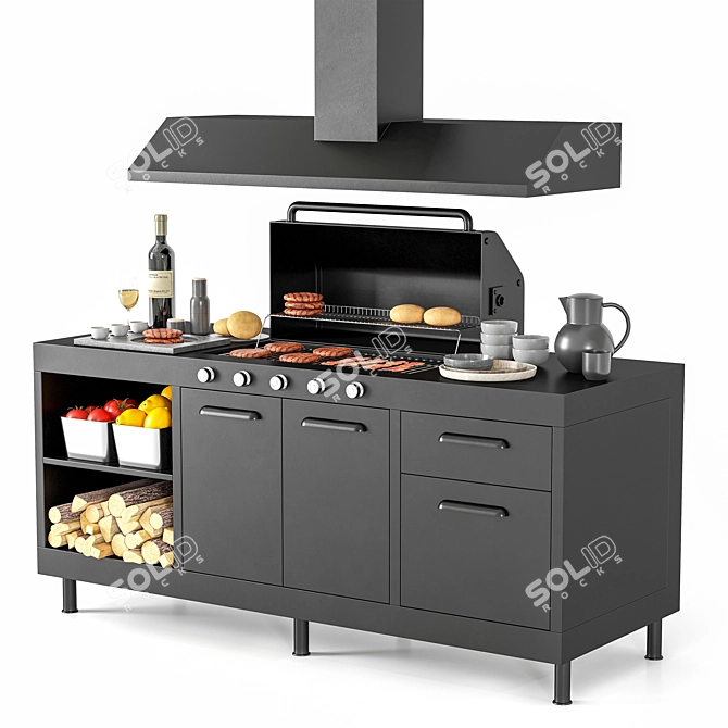 BBQ Grill Model 3D Object 3D model image 1