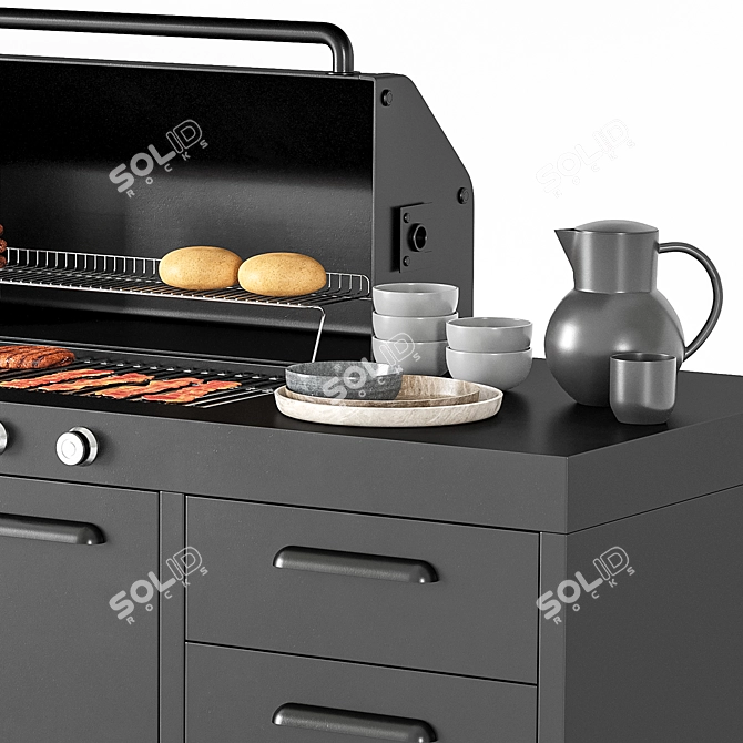 BBQ Grill Model 3D Object 3D model image 5