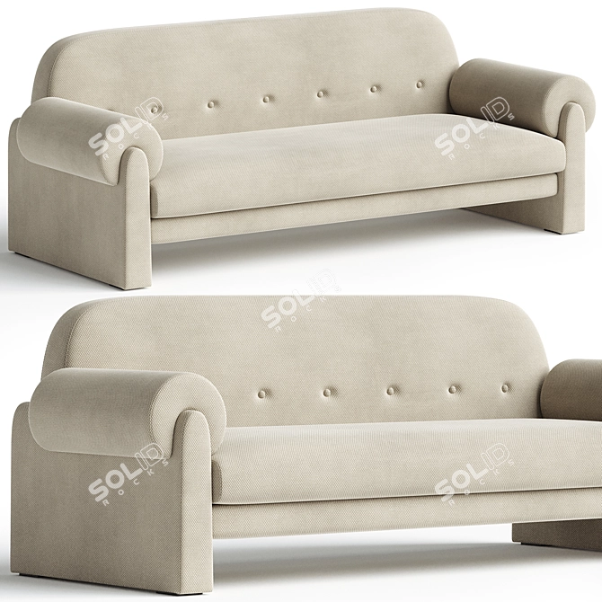 Modern Eco Burnt Orange Sofa 3D model image 1