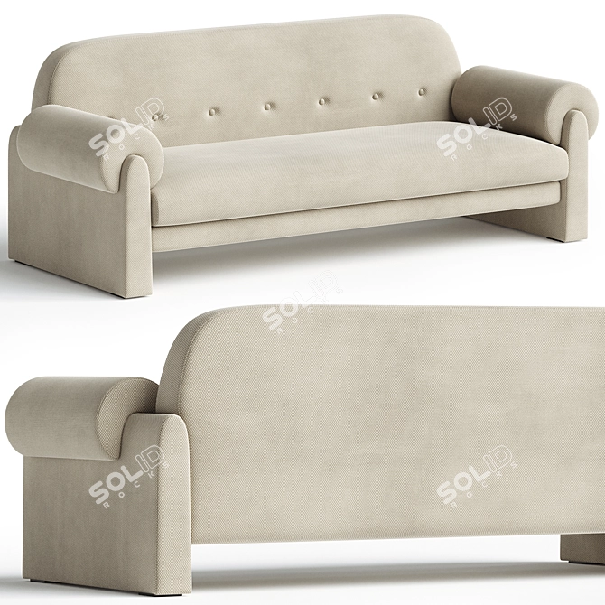 Modern Eco Burnt Orange Sofa 3D model image 2
