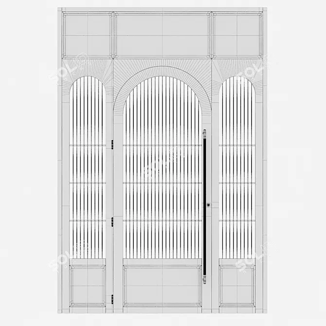 Sleek Aluminium 3D Door Design 3D model image 5