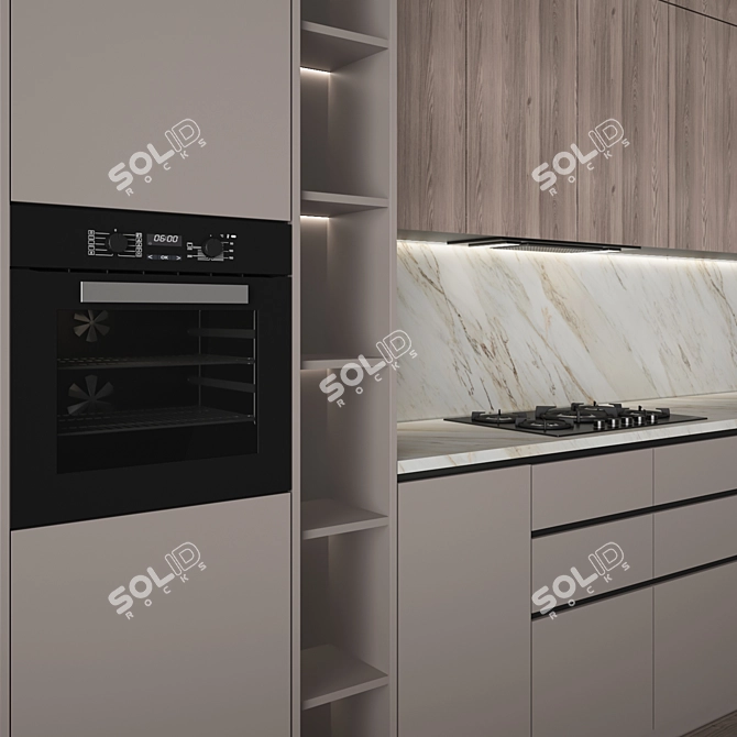 Edit-friendly Modern Kitchen with Appliances 3D model image 5