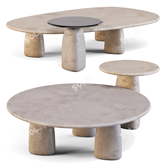 Strata Collection: Modern Mineral-inspired Tables 3D model image 1