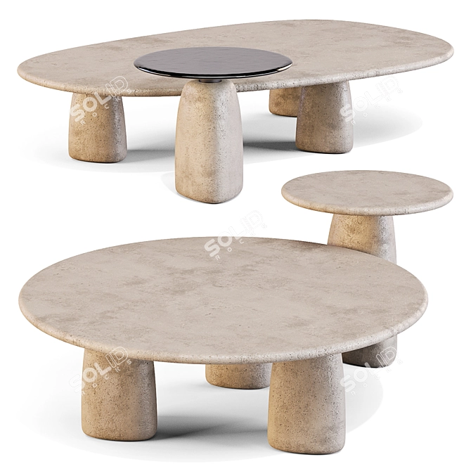Strata Collection: Modern Mineral-inspired Tables 3D model image 2