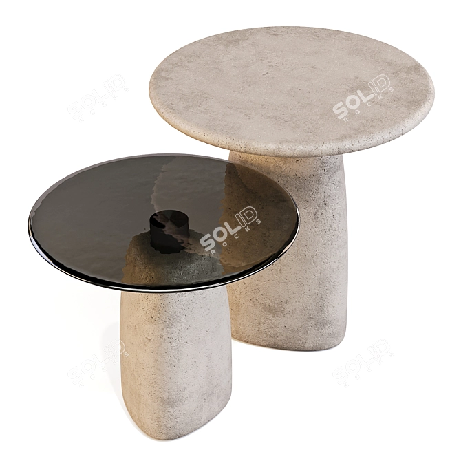 Strata Collection: Modern Mineral-inspired Tables 3D model image 3