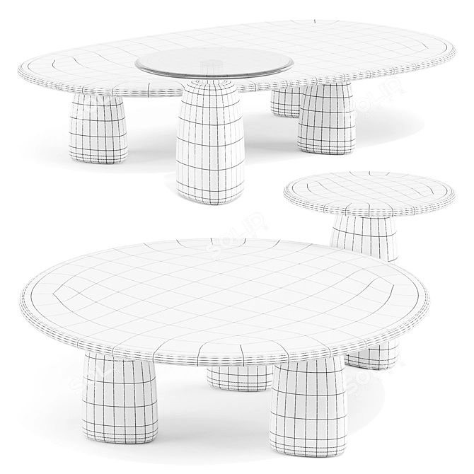 Strata Collection: Modern Mineral-inspired Tables 3D model image 7