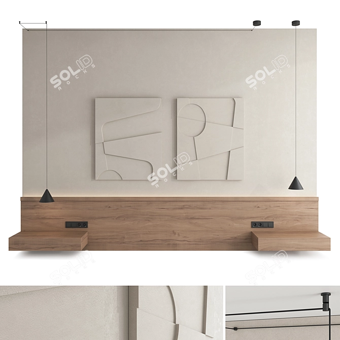 Modern 3D Wall Panel Set 3D model image 1