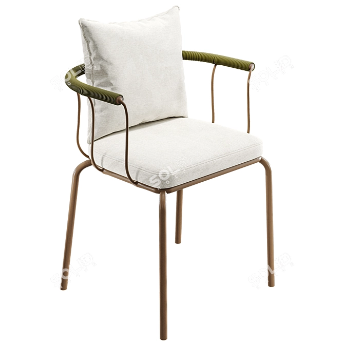 Modern Rope and Steel Chair 3D model image 1