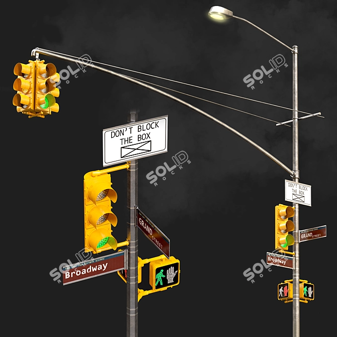 Exterior 3D Traffic Lights Set 3D model image 2