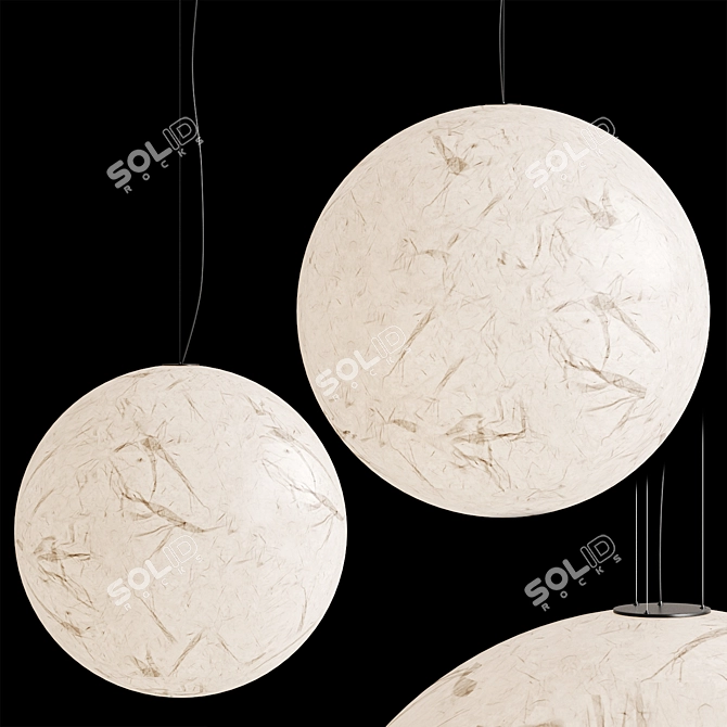 Modern Minimalist Moon Pendant Light 3D model image 1