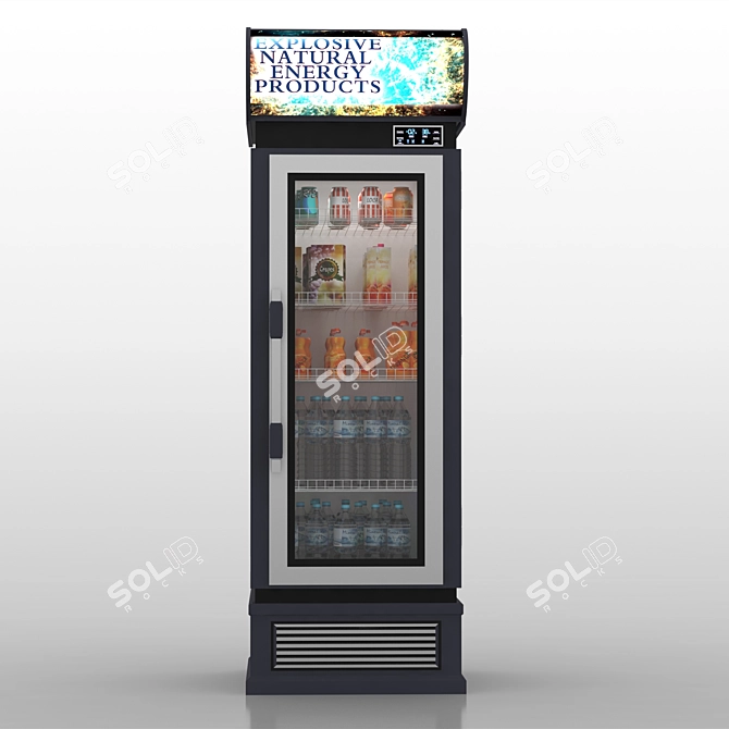 Illuminated Commercial Refrigerator Display 3D model image 2