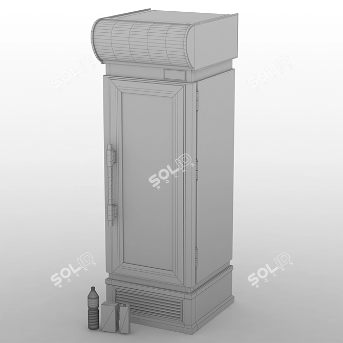 Illuminated Commercial Refrigerator Display 3D model image 5