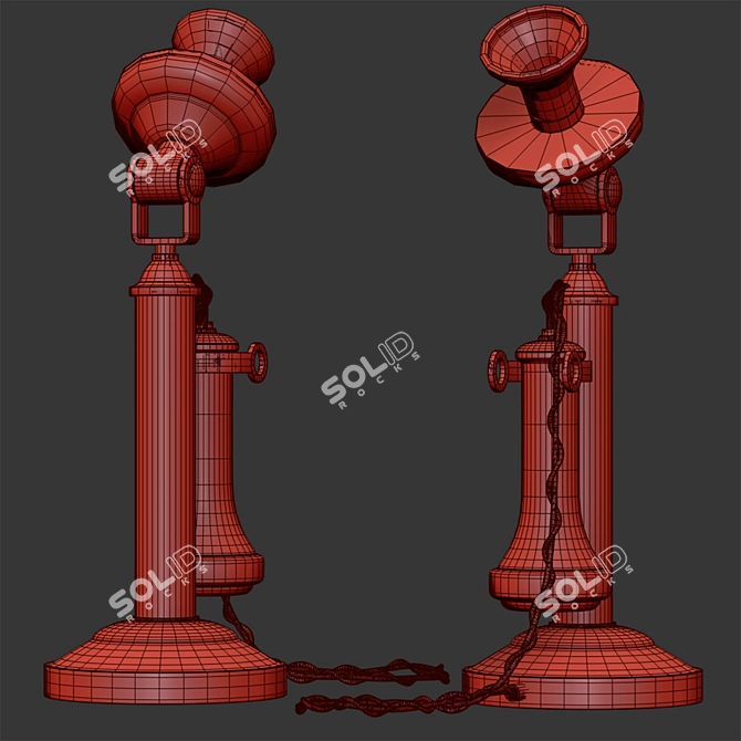 Vintage Retro Phone 3D model image 2