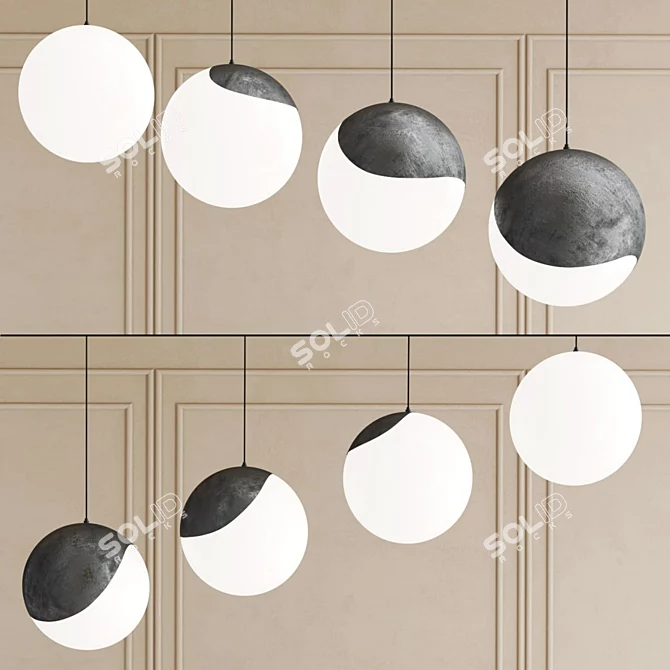 Contemporary Celestial Spherical Decor 3D model image 2