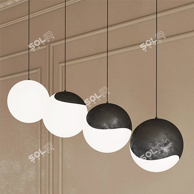 Contemporary Celestial Spherical Decor 3D model image 5