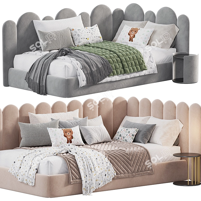 Modern Parfe Fens Bed Frame 3D model image 1