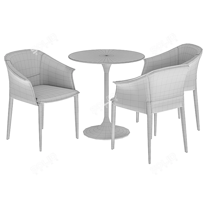 Modern Dining Chair & Table Set 3D model image 5