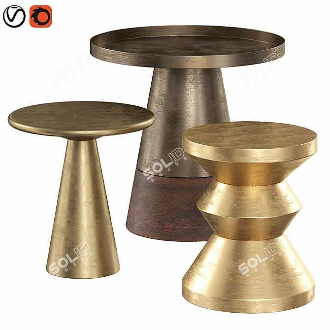 Elegant Topper Occasional Accent Table 3D model image 1