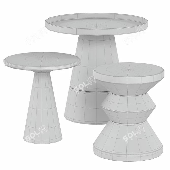 Elegant Topper Occasional Accent Table 3D model image 2