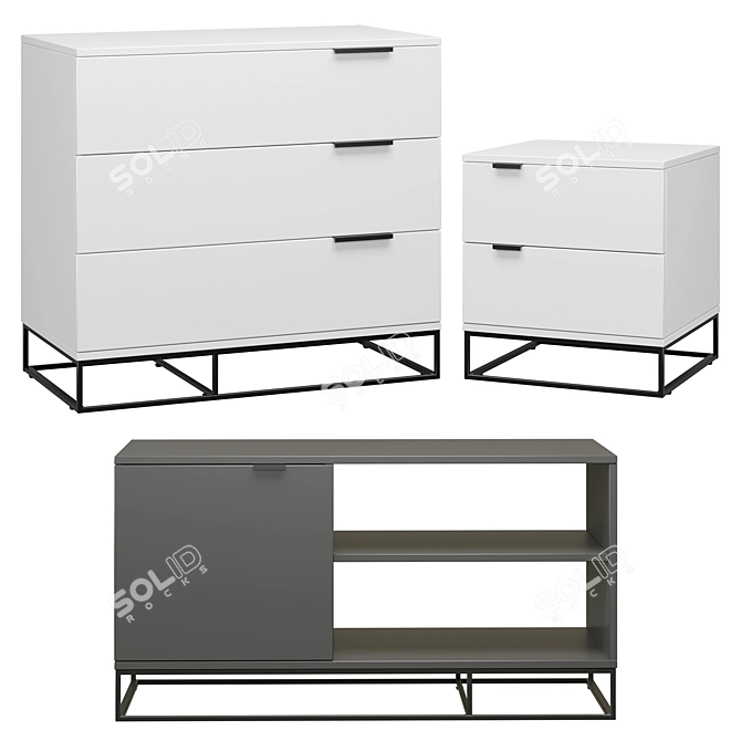 Urban Chic Furniture Collection 3D model image 1