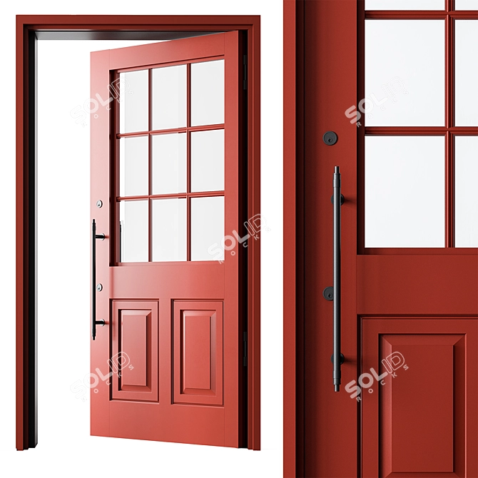 Vintage Red Door Set 73 3D model image 1