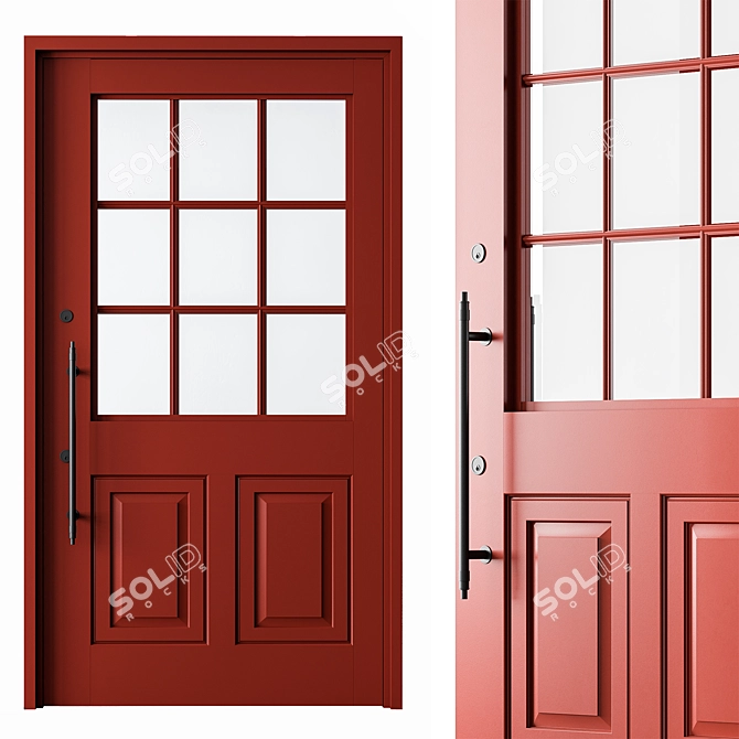 Vintage Red Door Set 73 3D model image 2