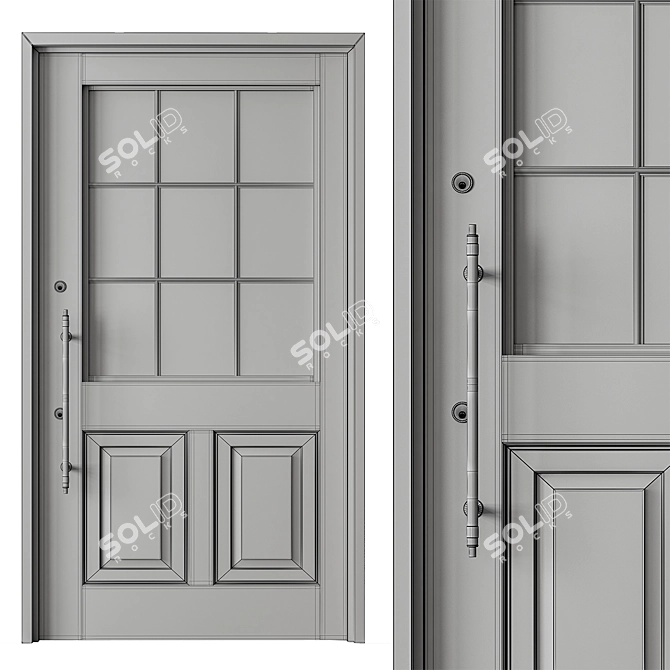 Vintage Red Door Set 73 3D model image 3