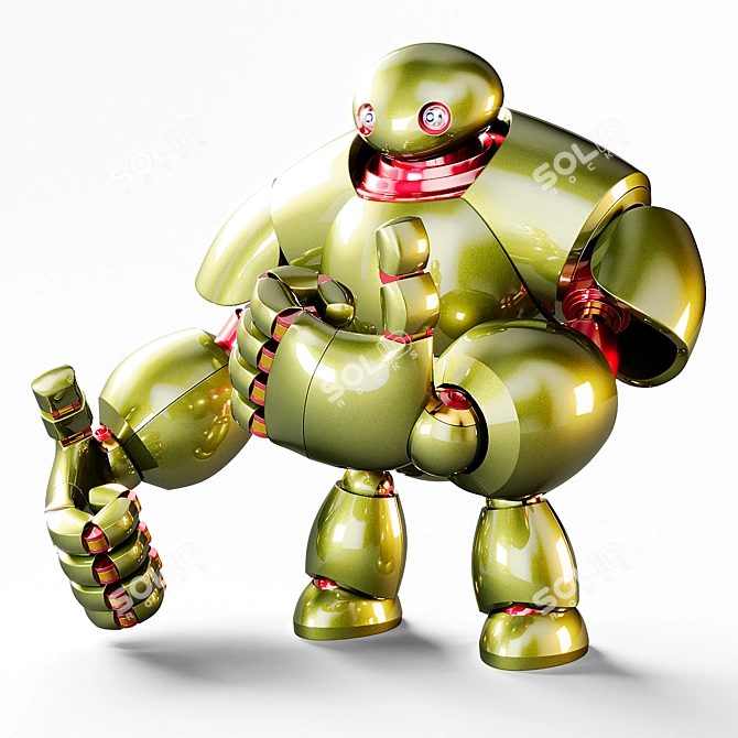 Futuristic Robot Model - 3Ds Max 3D model image 2